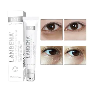 

20ML Snail Peptide Repair Eye Serum Cream Rotation 3 Balls Eyes Roller Circle Moisturizing Anti-Aging Eyes Patch Whitening Skin