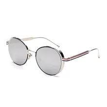 UV400 gafas de sol Hombres Mujeres Gafas de Aleación De Metal de La Vendimia Verano Espejo Oval Wayfarer Gafas Unisex Gafas Gafas de Sol Luneta