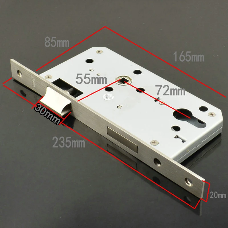 Дверь 7255/55*72 Европейский врезной замок Lockbody Anti-theft замок тела Mute косой язык Разделение корпус замка