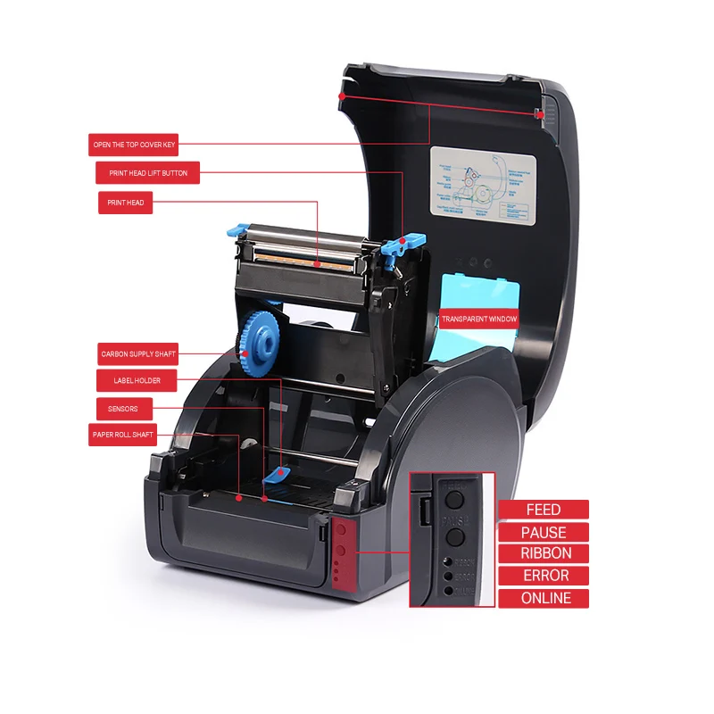 Термопринтер для печати этикеток чеков штрих кодов 80 мм ширина интерфейс USB POS