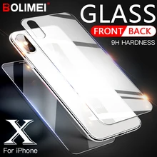 0.3mm 9H 2.5D Tempered Glass for iPhone X Xr Xs Max 7 Plus screen protector iphone 6 6S 7 8 Plus front and back Protective Film