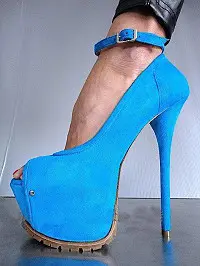 Olomm/новые женские босоножки на платформе пикантные босоножки на высоком каблуке-шпильке Красивые вечерние туфли с открытым носком черного и синего цвета женская обувь американского размера плюс 5-15 - Цвет: D1302 Blue