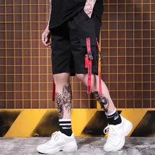 Мужские шорты в стиле хип-хоп, повседневные свободные прямого кроя, однотонные, до колена, мужские, уличные, стильные, Одежда для танцев, Бермуды, Masculina