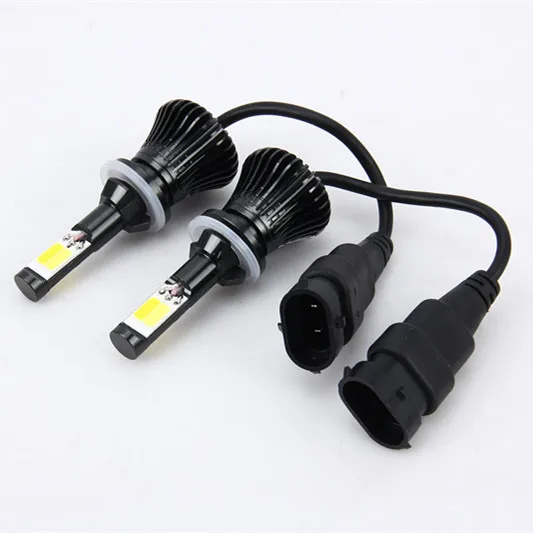 

2 Pcs LM Car LED foglight H27 880 881 HB4 HB3 9005 9006 Auto Fog lamp COB White and Yellow double color Light Bulbs