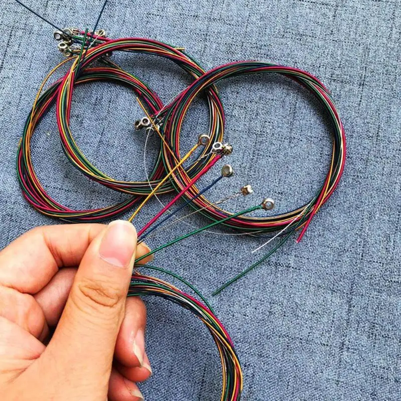 

6pcs/set Rainbow Colorful Guitar Strings for Folk Acoustic Guitar Parts