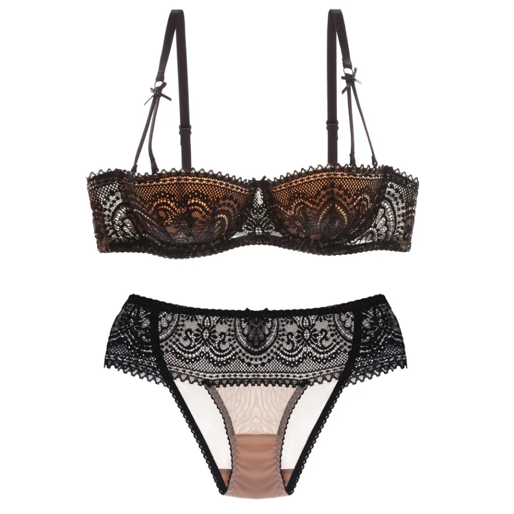 Комплект женского хлопкового нижнего белья с чашкой пуш ап 1/2|underwear slimming|panties