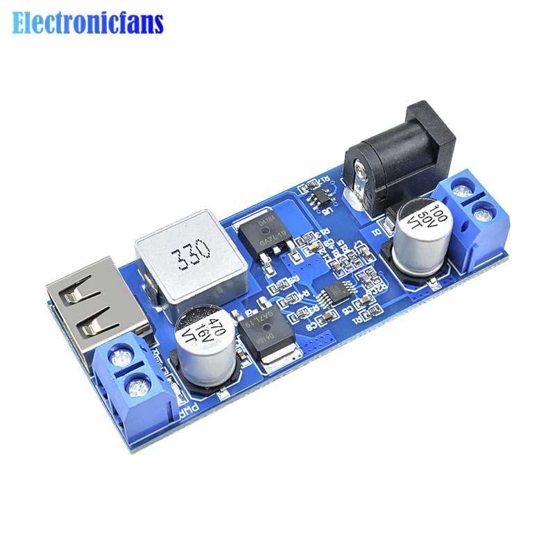 DollaTek LM2596S DC-DC 24V/12V to 5V 5A Step Down Power Supply Buck Converter Adjustable USB Step-Down Charging Module DollaTek LM2596S DC-DC 24V/12V to 5V 5A Step Down Power Supply Buck Converter Adjustable USB Step-Down Charging Module