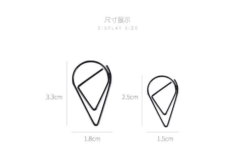 10 шт./упак. небольшой краткое Стиль водослива образный металлический Бумага Clip Канцелярские школа канцелярских товаров Эсколар Papelaria
