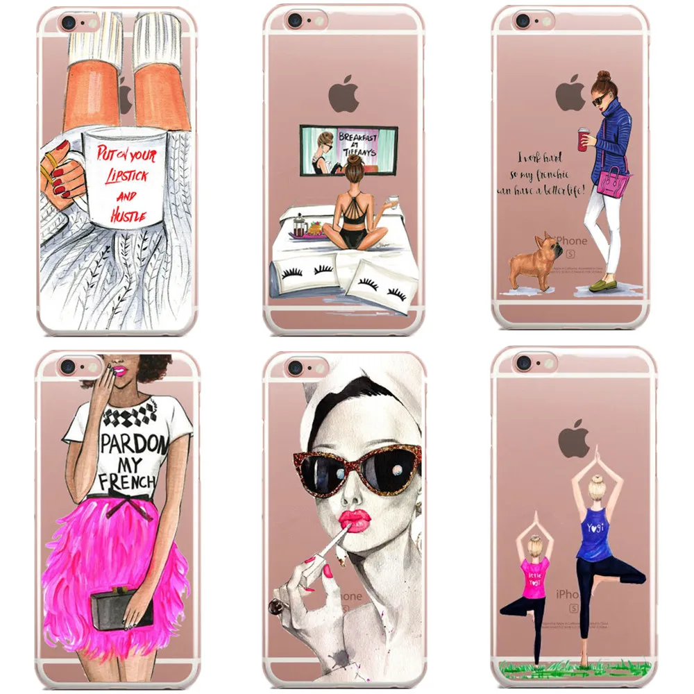 

Fashion French Bulldog better life PARDON MY FRENCH Soft Silicone Phone Case Cover for iPhone 7 7 Plus 5 5s SE 6 6s Plus 8Plus X