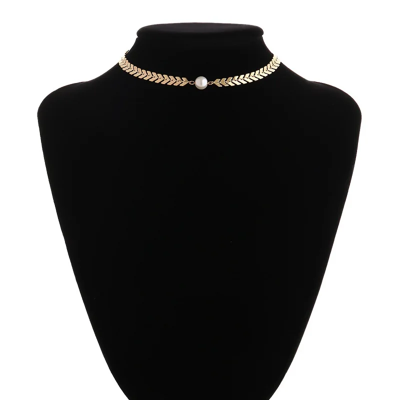Цепочка в форме листа с блестками ожерелье искусственного жемчуга Бижутерия в богемном стиле ожерелье вечерние ювелирные изделия лучший подарок