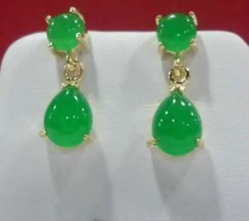 

jewerly Selling New natural Charming green fashion drop earring AAA 65