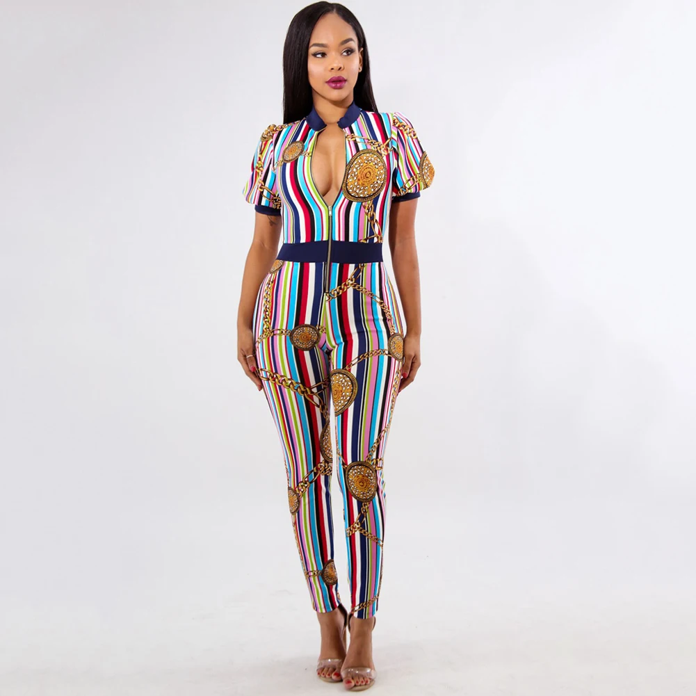 chain print jumpsuit