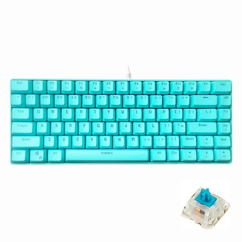 KANANIC белый свет Механическая игровая клавиатура CIY синий переключатель синий/розовый/оранжевый/фиолетовый PBT Keycap 82 клавиши Проводная USB клавиатура