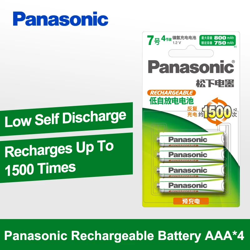 Koop Panasonic Hoge Prestaties AAA batterijen 1500 keer recycling MH Vooraf opgeladen HHR 4MRC 4B Gratis Verzending Oplaadbare Batterij