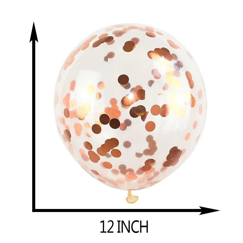 5 шт. розовое золото конфетти латексные праздничные надувные шары Свадебные украшения 12 дюймов вечерние воздушные шарики для украшения надувной шар