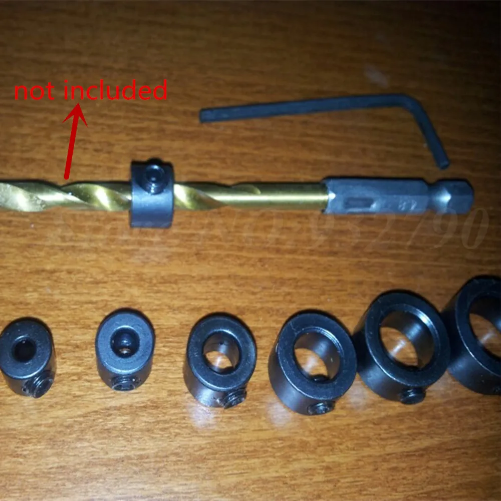 Depth Stop Collars Ring Positioner Drill Locator 3-12mm For Wood Drill Bits