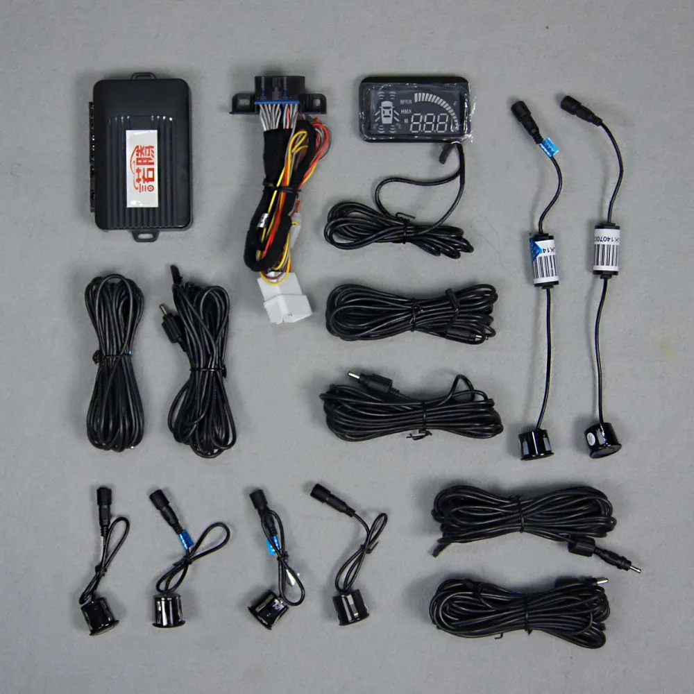 Комплект для обнаружения слепых зон автомобиля с HUD 4 датчиками на переднем