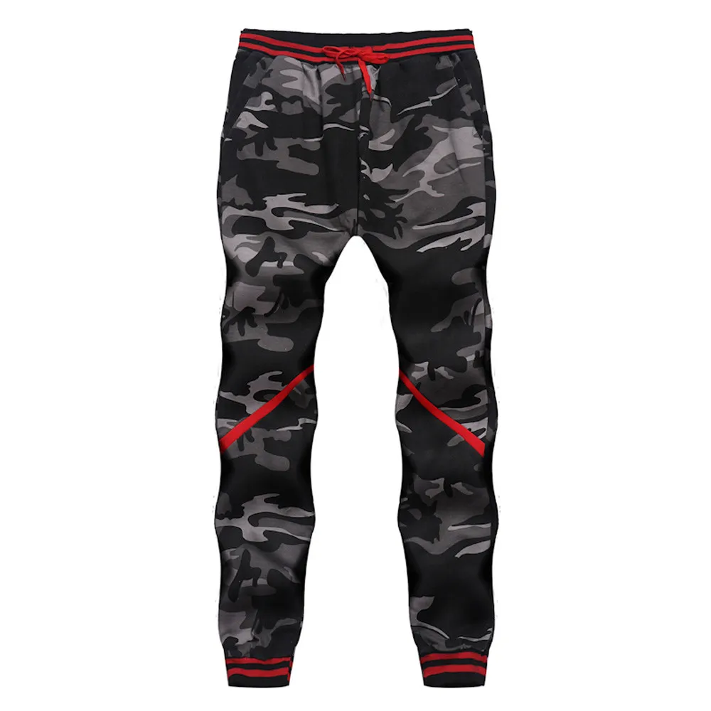 Gray Мужские брюки высокого качества, Стрейчевые спортивные штаны, мужские осенние классические камуфляжные джоггеры, штаны с карманами, спортивные штаны Z402 - Цвет: Gray