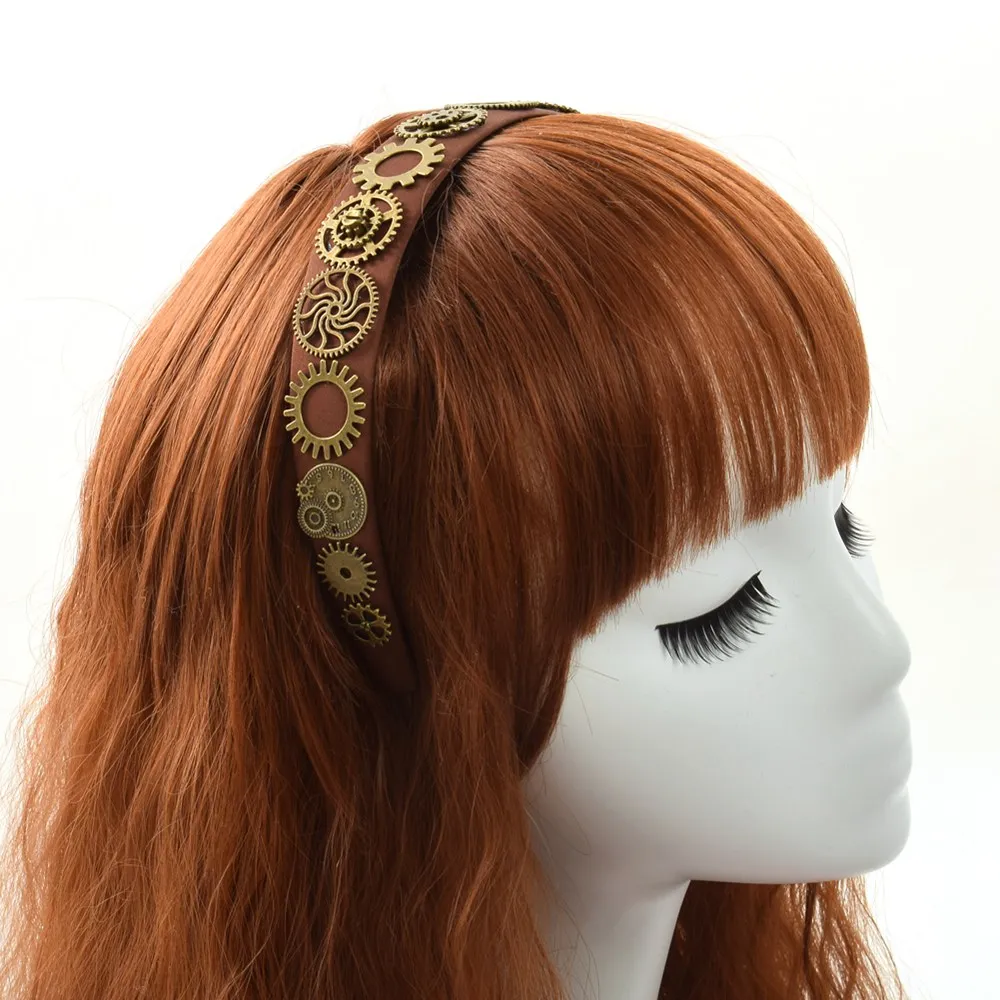 

Steampunk Headband Gear Pointer Chain Tassel Hair Band Clasp Cosplay Props