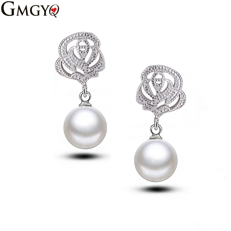 GMGYQ жемчужные болтающиеся Oorbellen Mode Bloem CC хрустальные Ронды парео Oorbel Voor Vrouwen sierden