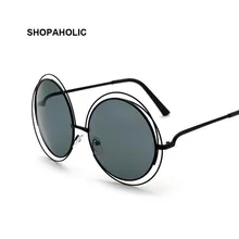 2017 Oversized Vintage Round Sunglasses Women Luxury Brand Designer Sun Glasses for Women Mirror Sunglasses Female Oculos De Sol