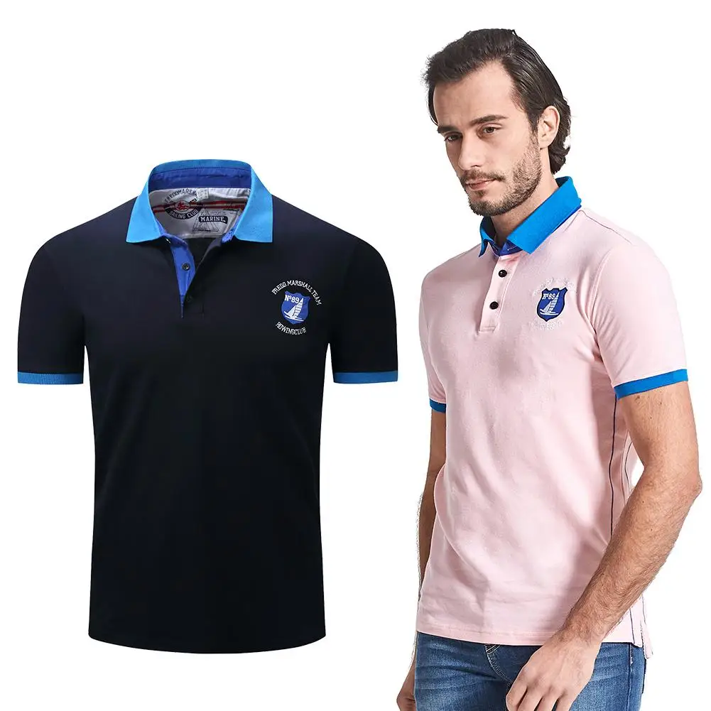 

Fashion Men's Slim Fit Short Sleeve Solid Shirt Turn-down Collar Shirts