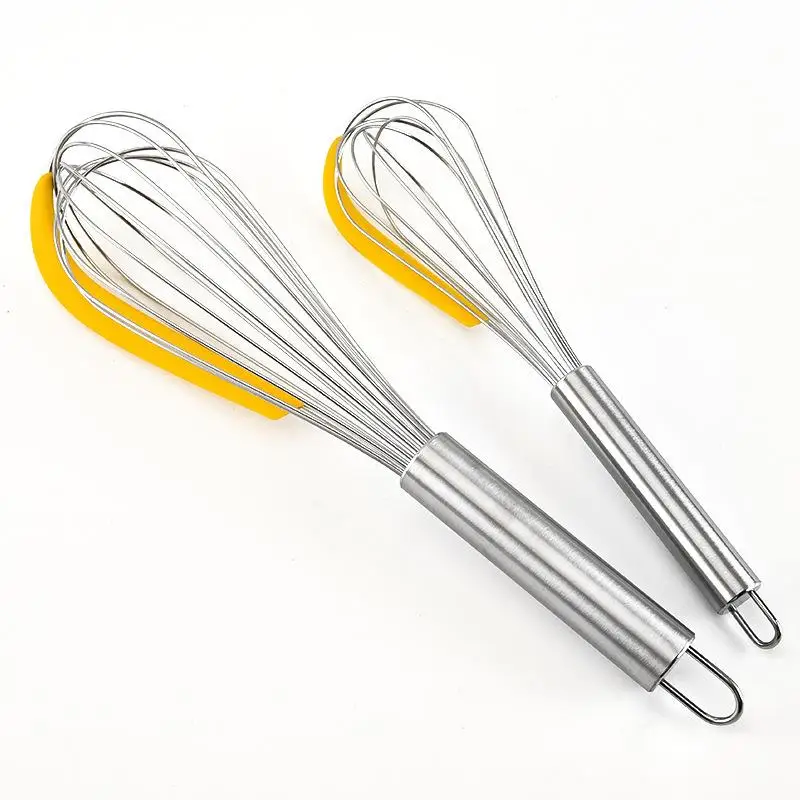 3Pcs/Set With Eggs Separator Egg Beater Stainless Steel Whisk Rotating Multifunctional Manual Silicone Scraper Mixer Stirring