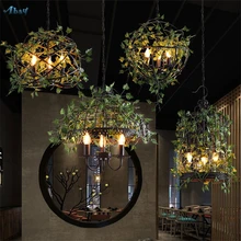 Vintage Industrial planta jaula de pájaros luces colgantes barras temáticas música Fondue restaurante comedor lámpara colgante para habitación Accesorios