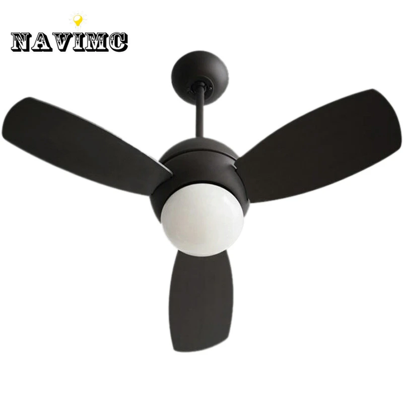 

Vintage Ceiling Fan With Light And Remote Control Industrial Lighting Restaurant Living Room Black Ceiling Fan