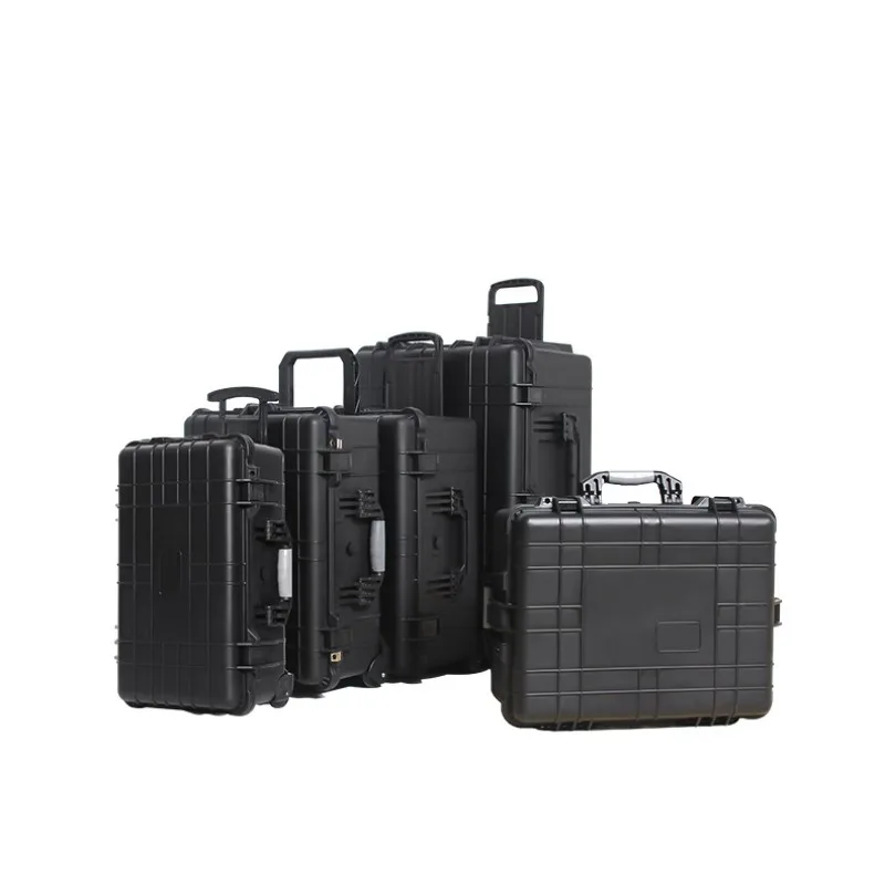 

Trolley case protection Impact resistance waterproof suitcase toolbox safe instrument case with Precut sponge with wheels