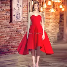 2017 red short sexy cocktailkleider a line schatz korsett zurück tee länge prom party dress kleider vestido de festa anpassen