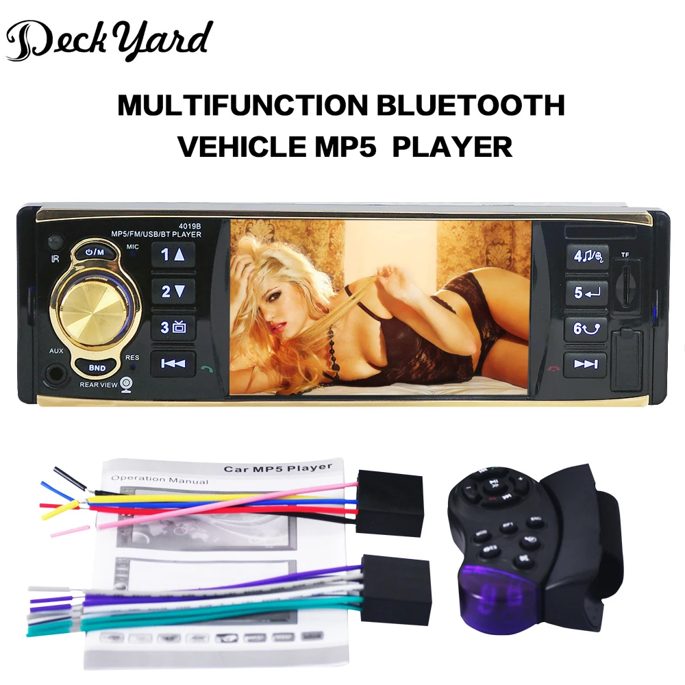 

DeckYard 4019B 1-Din 4.1'' inch 12V Car Radio Auto Audio Stereo Bluetooth USB AUX FM Radio tuner with Remote Control Car Player