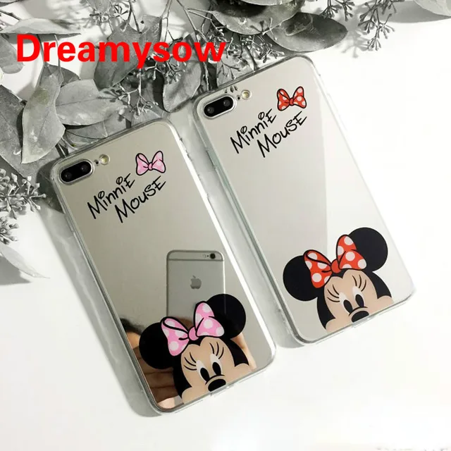 Mickey Mouse Soft TPU Case for iPhone Xs Max XR X 8 7 6 6S Plus Cute Cartoon Minnie Mirror Silicone Cases for iPhone X 5 5S SE
