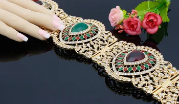 

Fashion Women Broadside Resin Flower Belly Chains Belt Full Rhinestone Classical Royal Waist Chain Morocco India Wedding Jewelry