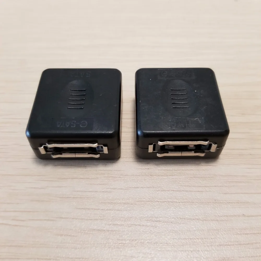 

50pcs/lot 7Pin eSATA Female Adapter to SATA Female Connector Adapter Square Type Black