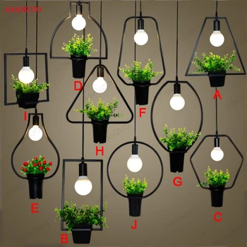 

Modern Plant Deco Pendant Lamp Fashion Nordic Dining Table Hanging Light Fixture DIY Luminaire Cafe Lighting