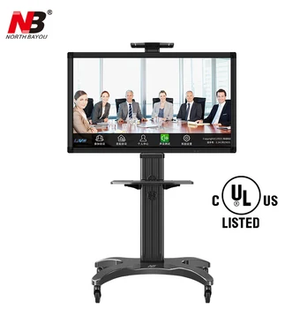 

NB AVF1500-50-1P Aluminum Alloy 32~65 inch TV Mount Trolley Flat Panel LED LCD Plasma TV Cart with AV shelf Holder