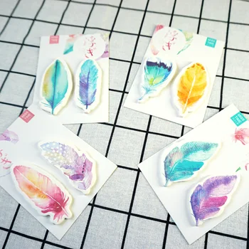 

32 pcs/Lot Rainbow feather sticky note Post planner sticker Memo label Stationery Office accessories School supplies EM171