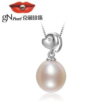 

gNpearl Pendant silver 925 jewelry Freshwater Pearl Pendant 10-11mm Drop Shaped Pearl Women's Necklace