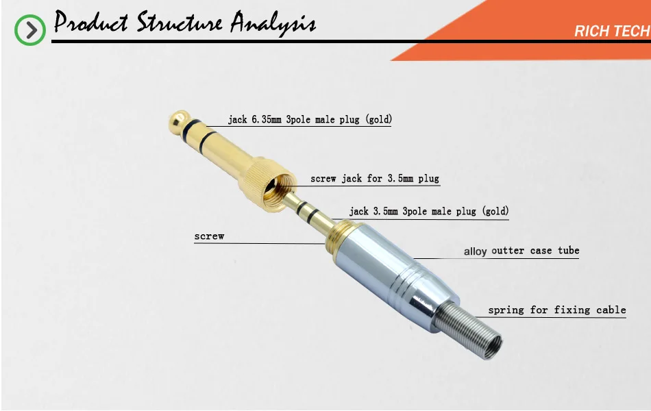 1 комплект 3,5 мм Jack Screw разъем для наушников 6,35 мм 3 полюс стерео Динамик разъем 2in1 сборки разъем провода с золотым покрытием с пружиной