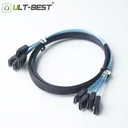 ULT-BEST высокое Скорость 6gbps sas кабель 4xsata 7Pin женский 4xsata 7Pin женский кабель Высокое качество для сервера 1 м