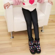  Winter Girls Leggings Warm Leggins Girl Faux Leather PU Pants Kids Children Getry Pantalones Fille Hiver Leguin Infantil Trouser 