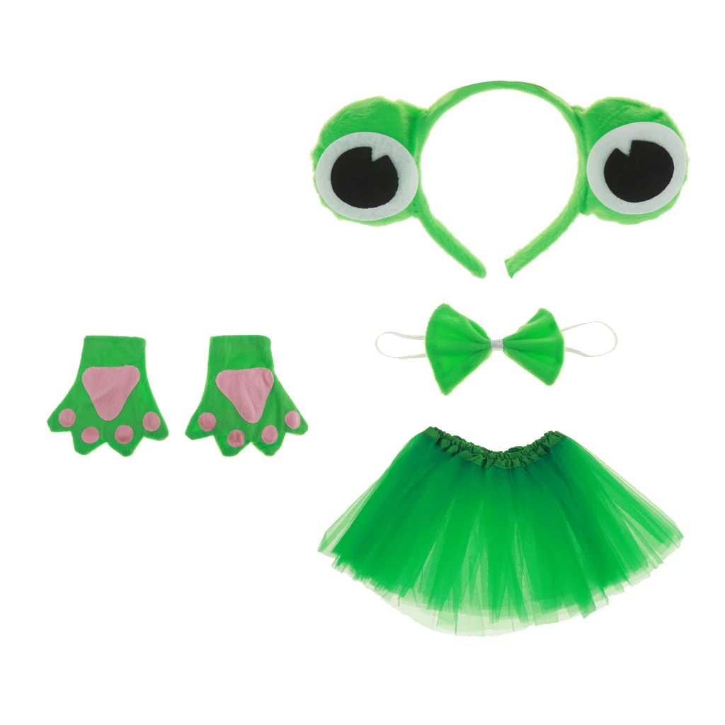 Kids Frog Prince Costume Set - Alice Band, Bow Tie, Mittens, Tutu, Birthday Gift Or Christmas Cosplay Party Costume