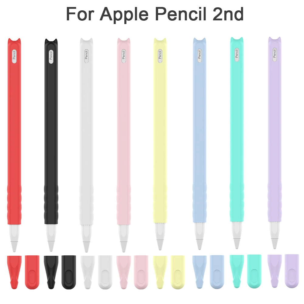 Модный мягкий силиконовый чехол-накладка для Apple Pencil 2, iPad Pro, защитный чехол-сумка wtih 2 Tips