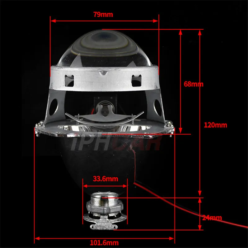 IPHCAR LHD/RHD 1 шт. 3 дюйма би ксенон HID объектив проектора H1 H4 H7 Мотоцикл авто фары