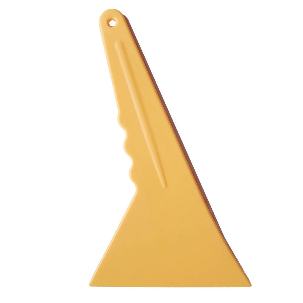 1pc Triangle Window Tint Scraper Car Vinyl Film Wraps Applicator Tools Small Yellow Hand Plastic Squeegee Quality & Durable A01