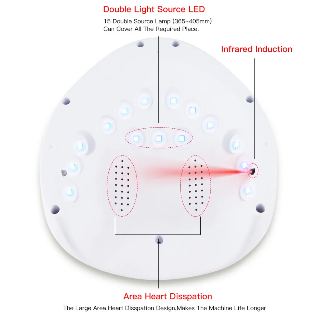 45 Вт Сушилка для ногтей Светодиодная УФ-лампа для ногтей Гель-лак отверждаемая лампа солнцезащитный светильник USB лампа для всех гель-маникюрных инструментов для дизайна ногтей машина для дизайна от солнца LD