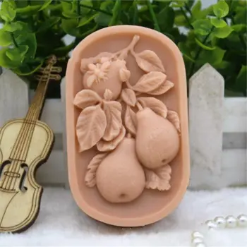

Grainrain Soap Mold Oval Silicone Mold Crafted Flower Molds Fruit Handmade Mold for Soap