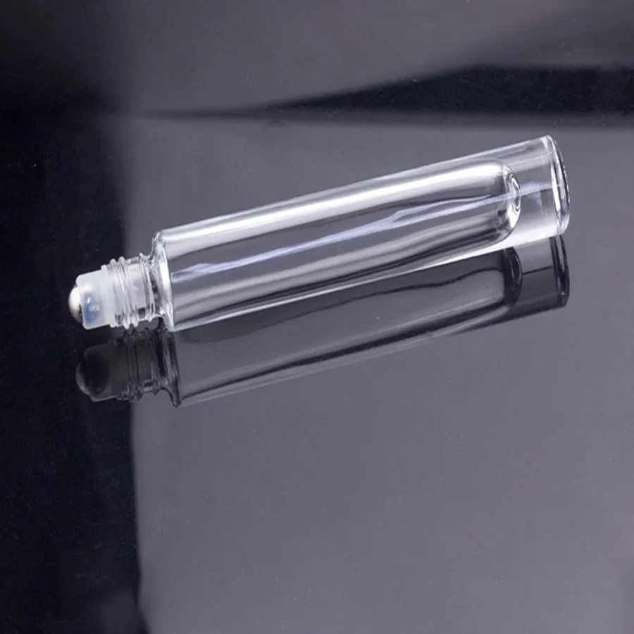 12 x 10ml Travel Glass Roll on Bottle with Stainless Steel Roller Small Essential Oil Roller 3