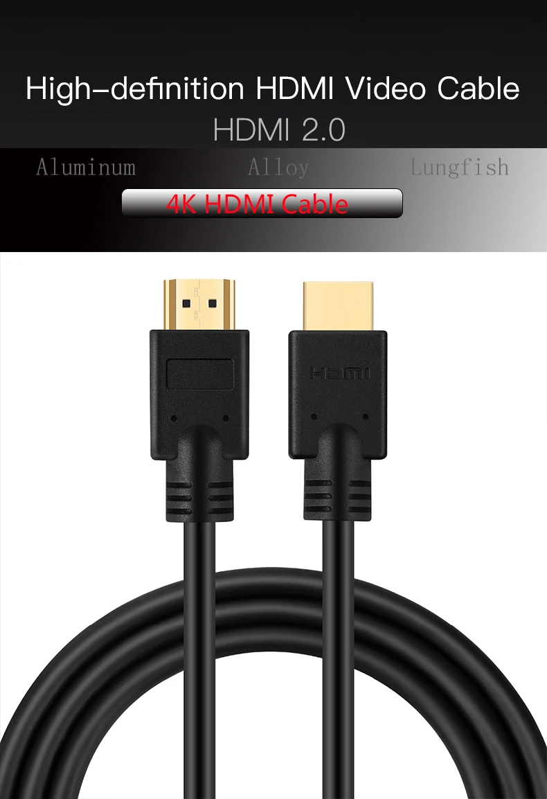 Высокоскоростной кабель Lungfish HDMI 2,0 4K 3D 1080P 1 М 1,5 м 2 м 3 м 5 м 7,5 м для HD ТВ ЖК-ноутбука PS3 проектор компьютерный кабель